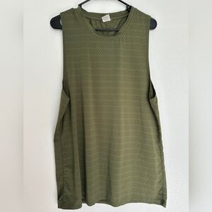 Zyia Active Chill Olive Green Perforated Mesh Muscle Tank Top